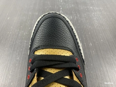 Cement Jordan SoftTouch Retro 3 3832 Black CK9246- Gold 1029